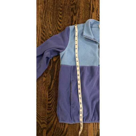 LL Bean Girls Sweatshirt Fleece Pullover Purple Zip Kangaroo Pocket Size L 14-16 - Picture 10 of 10